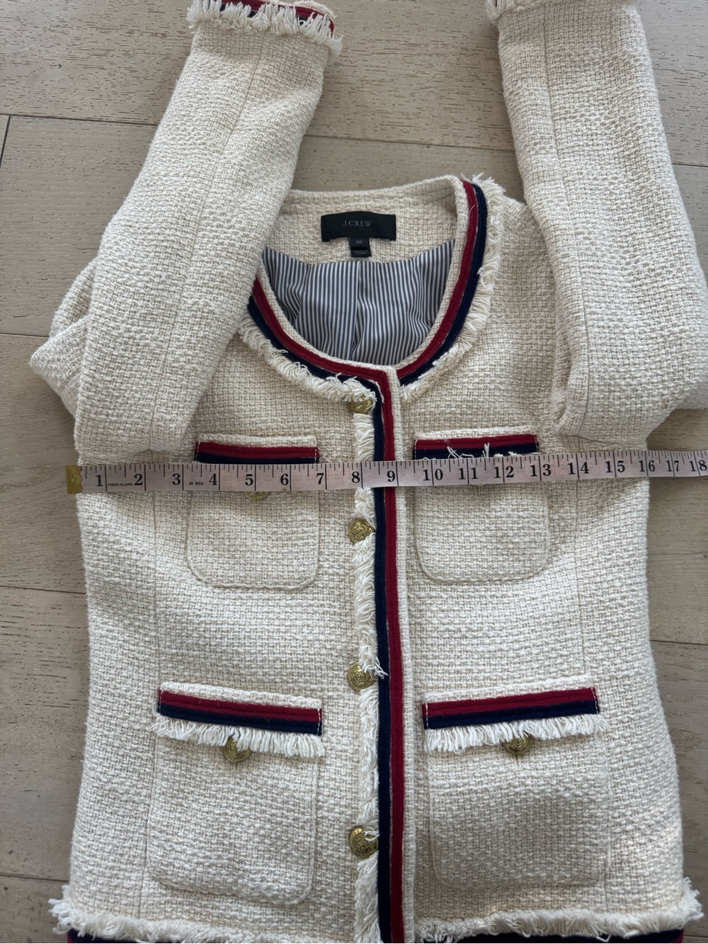 J.crew Fringy Tweed Jacket lady Blazer 00 - Picture 6 of 8